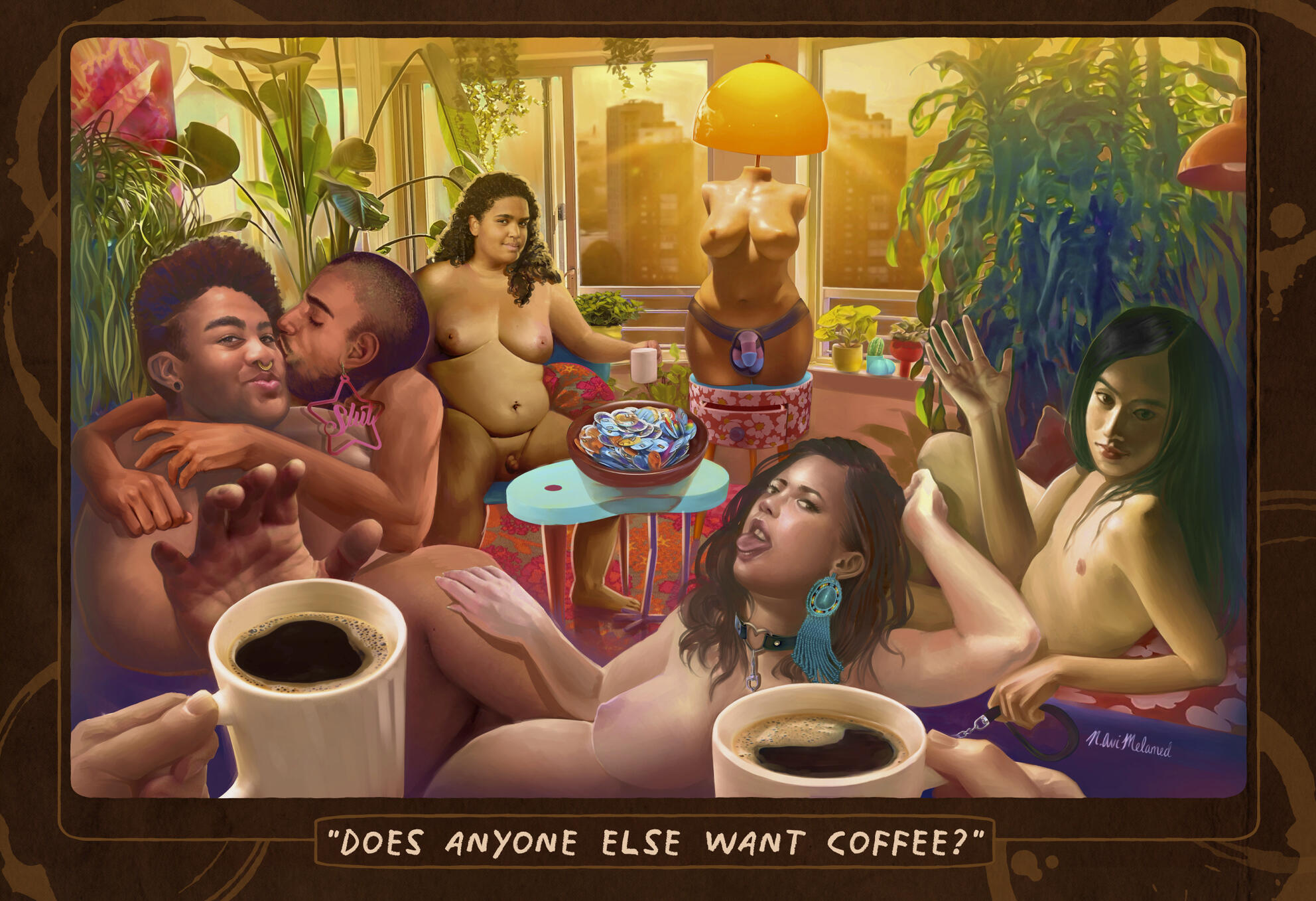 "Does Anyone Else Want Coffee?" Erotic Arts & Crafts Fair Poster