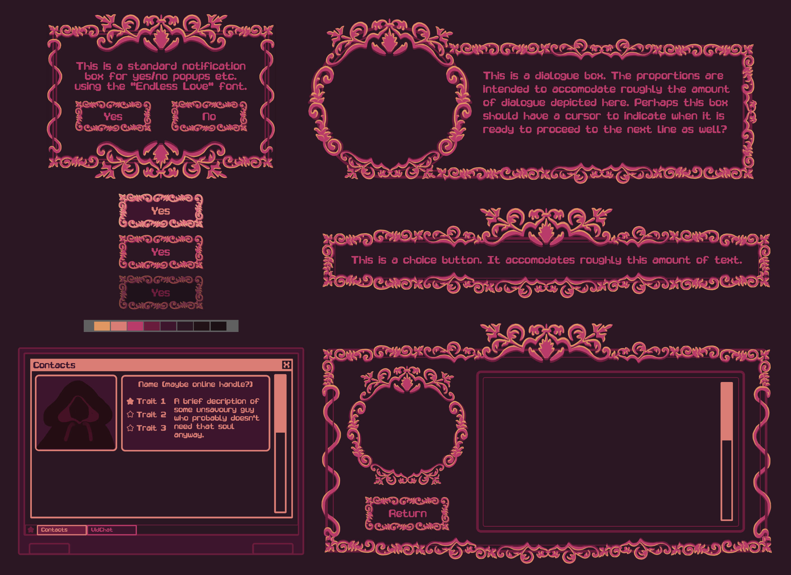Reusable Elements Reference Sheet